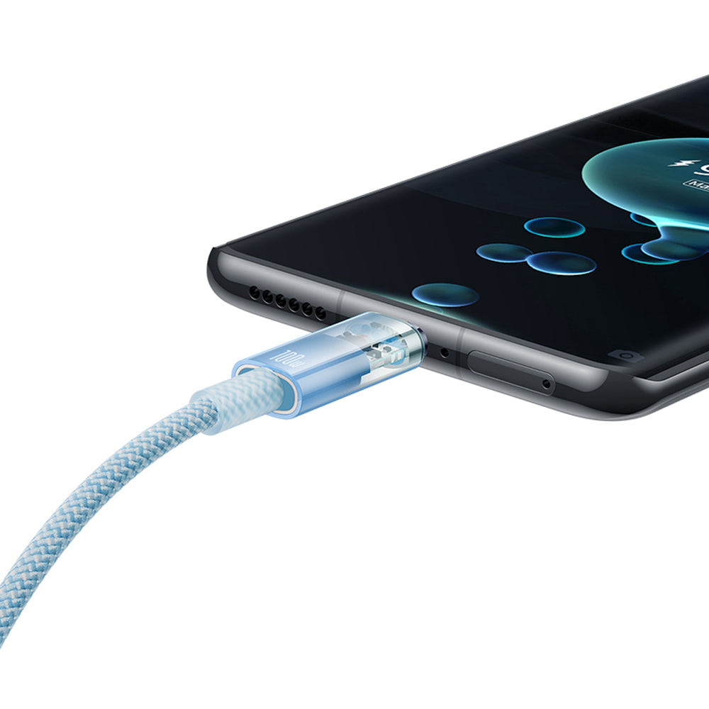 Baseus Explorer 100W USB-C - USB-C Cable with Intelligent Temperature Sensor 1m - Blue