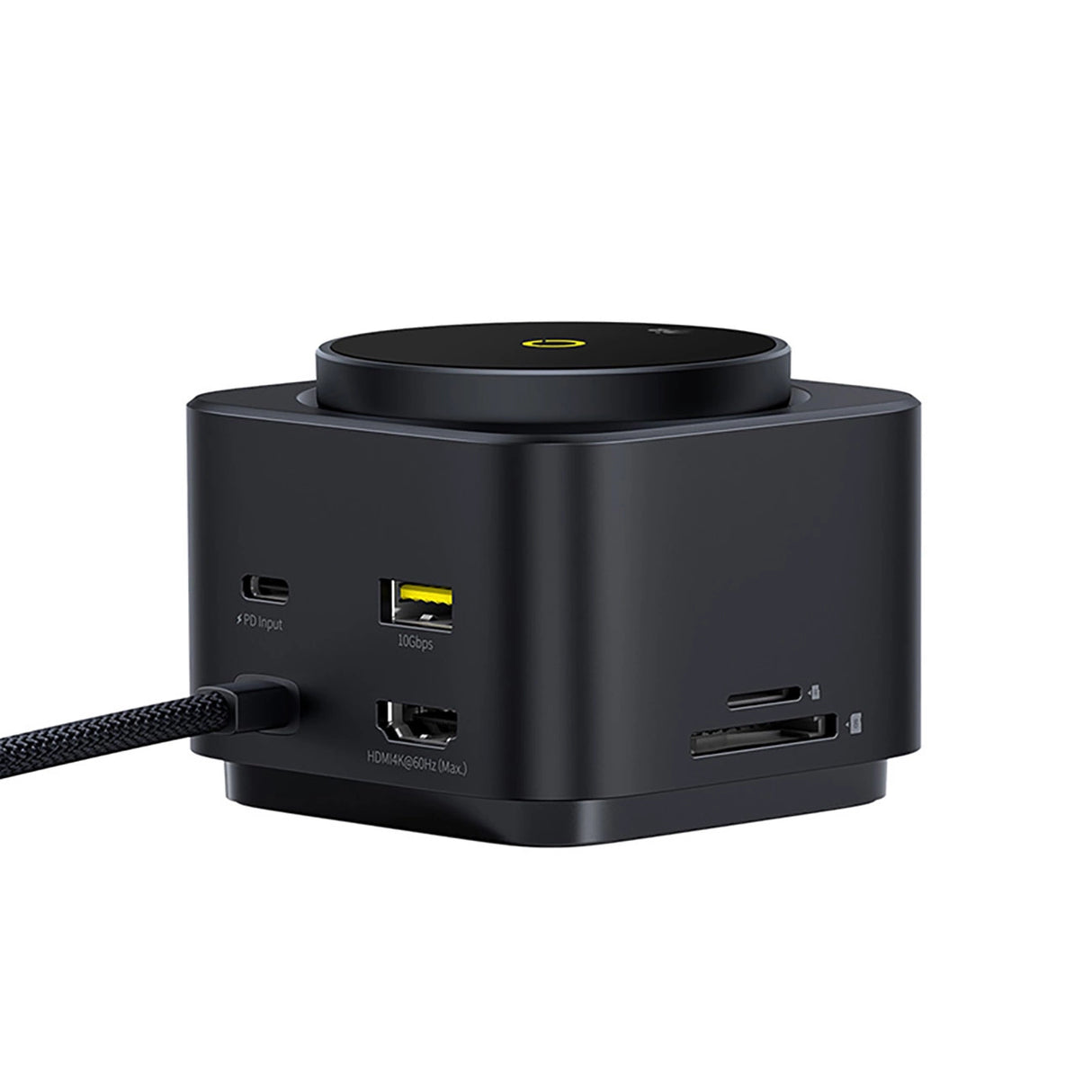 Baseus MagPro Series II 7-i-1 USB-C Hub med MagSafe-kompatibel oplader 15W + HDMI + USB-A + USB-C + SD / TF - sort