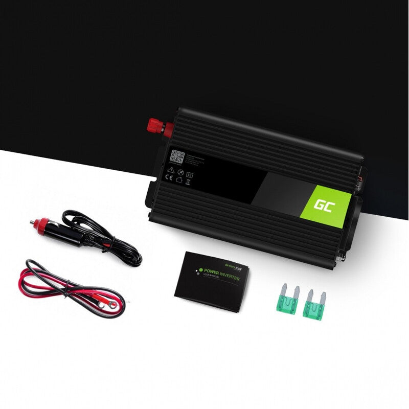 Green Cell INV03DE strømadapter og vekselret Auto/indendørs 500 W Sort