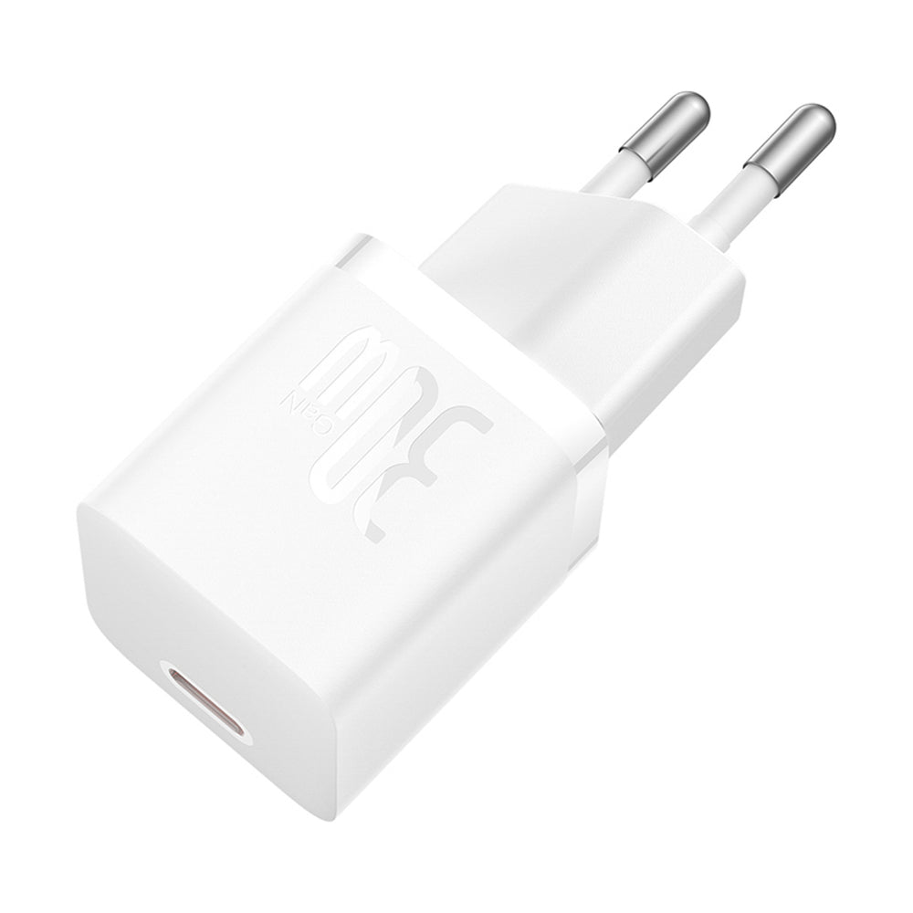 Baseus GaN5 30W USB-C Mini Wall Charger - hvid
