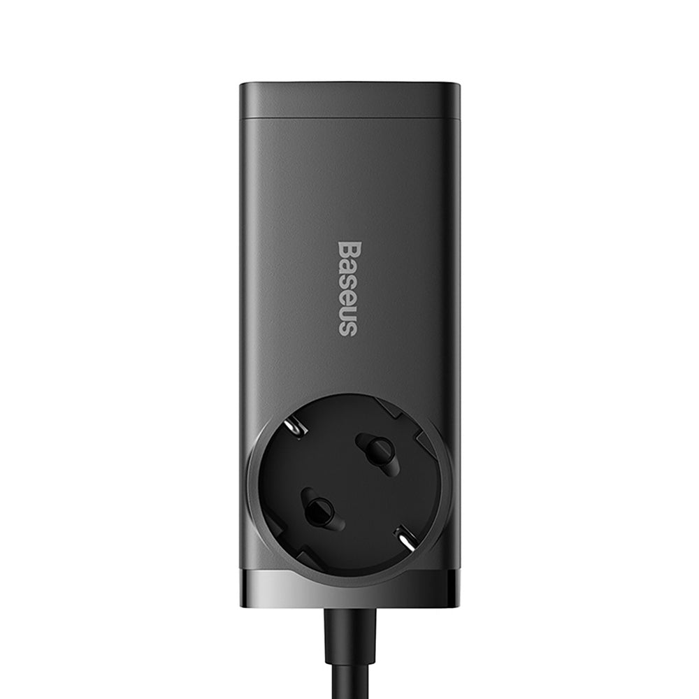 Baseus GaN3 Pro 65W EU-opladningsstation + 2 x USB-C + 2 x USB-A med Baseus Xiaobai USB-C 100W 1m kabel - sort