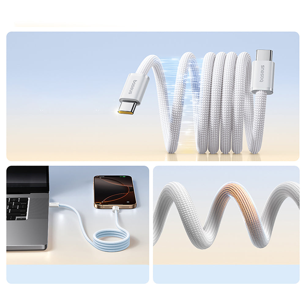 Baseus Dynamic 4 Pro 100W USB-C - USB-C Magnetisk kabel 1m - hvid