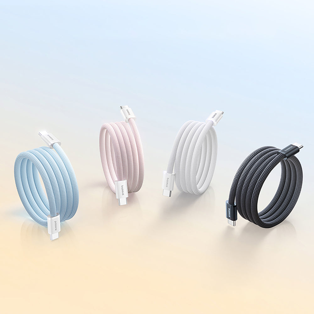 Baseus Dynamic 4 Pro 100W USB-C - USB-C Magnetisk kabel 1m - hvid