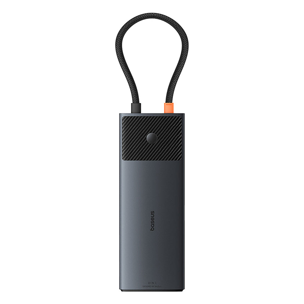 Baseus Metal Gleam II 10in1 HDMI USB-A USB-C RJ45 SD/TF Hub - Gray