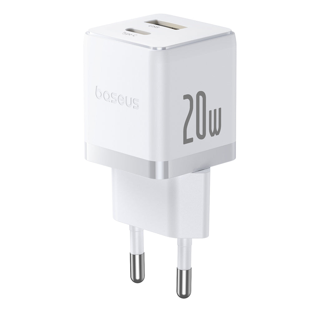 Baseus Palm 20W USB-C USB-A Wall Charger - hvid