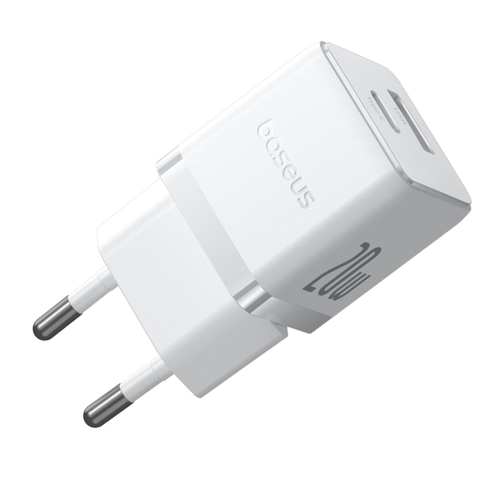 Baseus Palm 20W USB-C USB-A Wall Charger - hvid