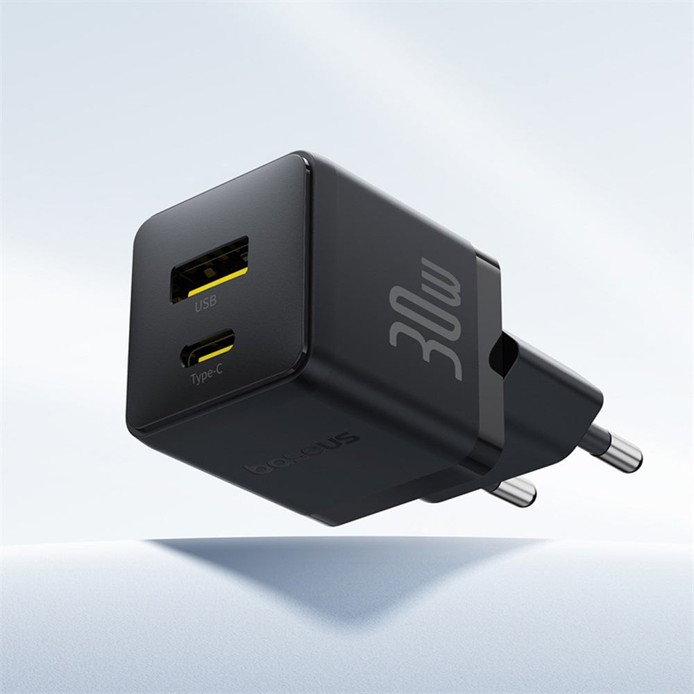 Baseus Palm 30W USB-C USB-A Wall Charger - sort