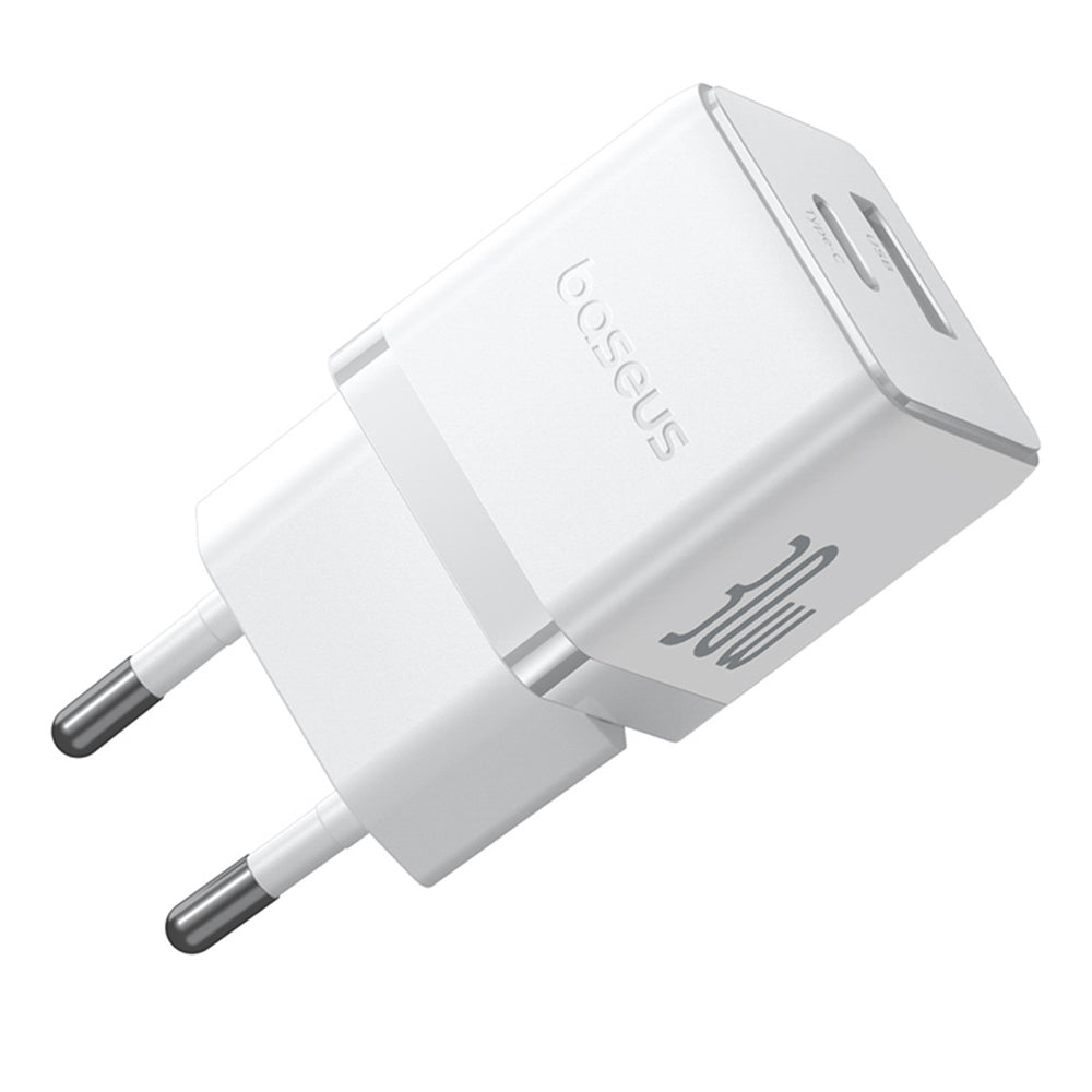 Baseus Palm 30W USB-C USB-A Wall Charger - hvid