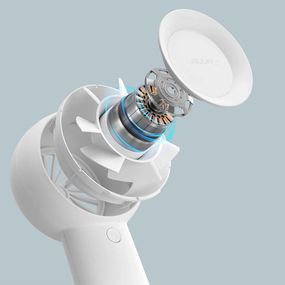 Jisulife håndholdt ventilator Life5 Plus 4000mAh bærbar mini blæser USB-ventilator - hvid