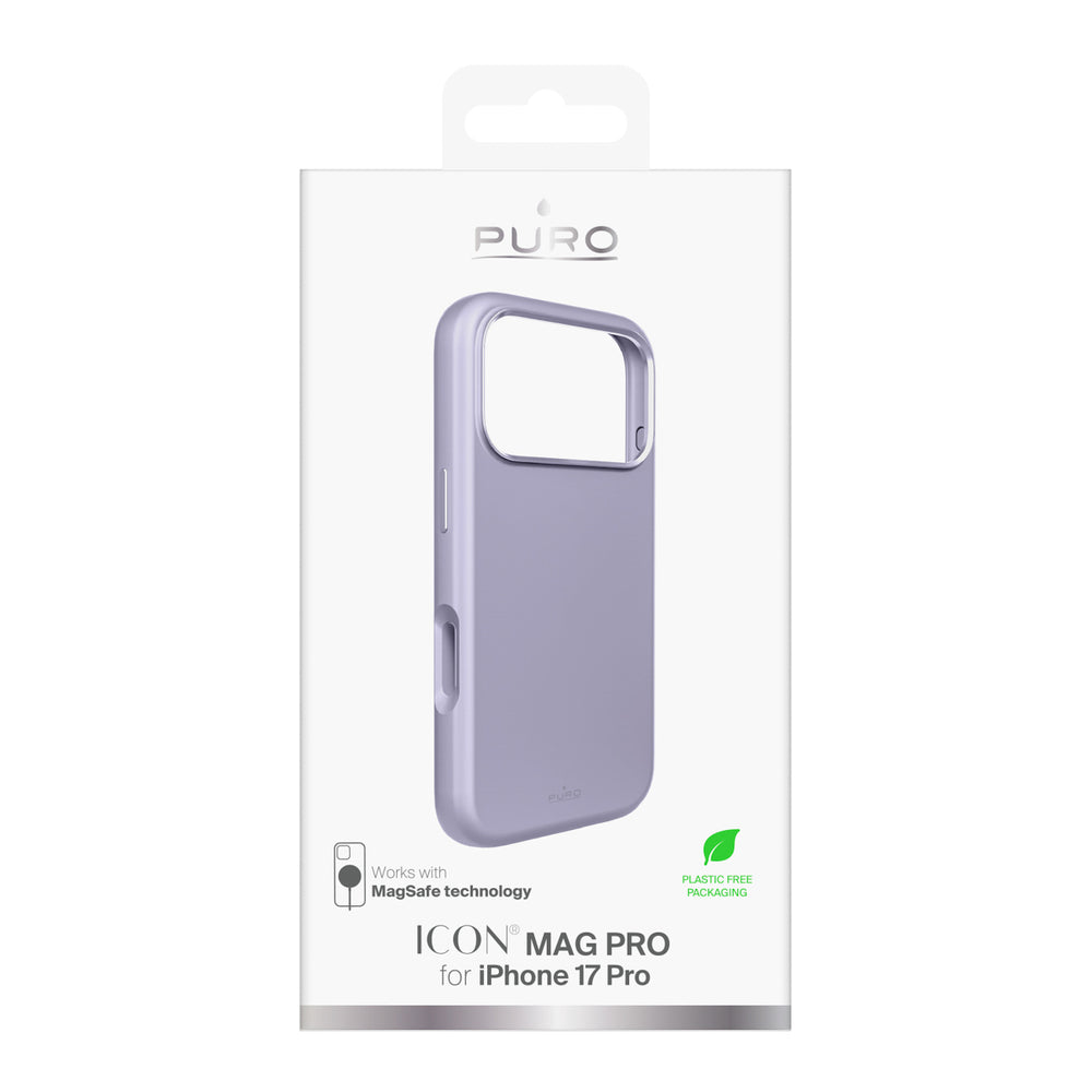 Pure Icon Mag Pro flydende silikonefoder til iPhone 17 Pro, MagSafe kompatibel, med kamerabeskyttelse og aluminiumsknapper - Pink