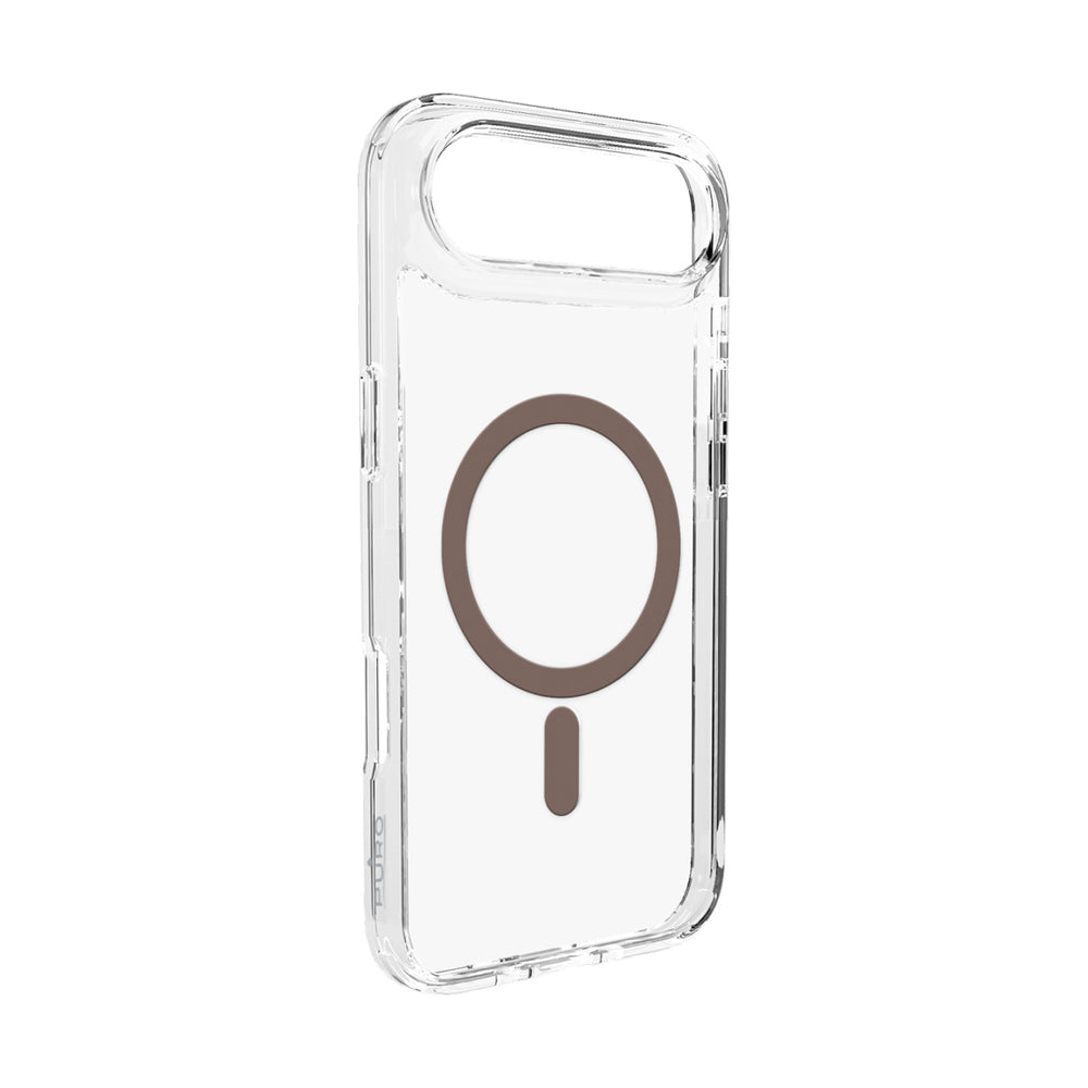 Puro Lite Mag TPU+PC Case Kompatibel med MagSafe til iPhone 17 Air - Transparent med brun ring