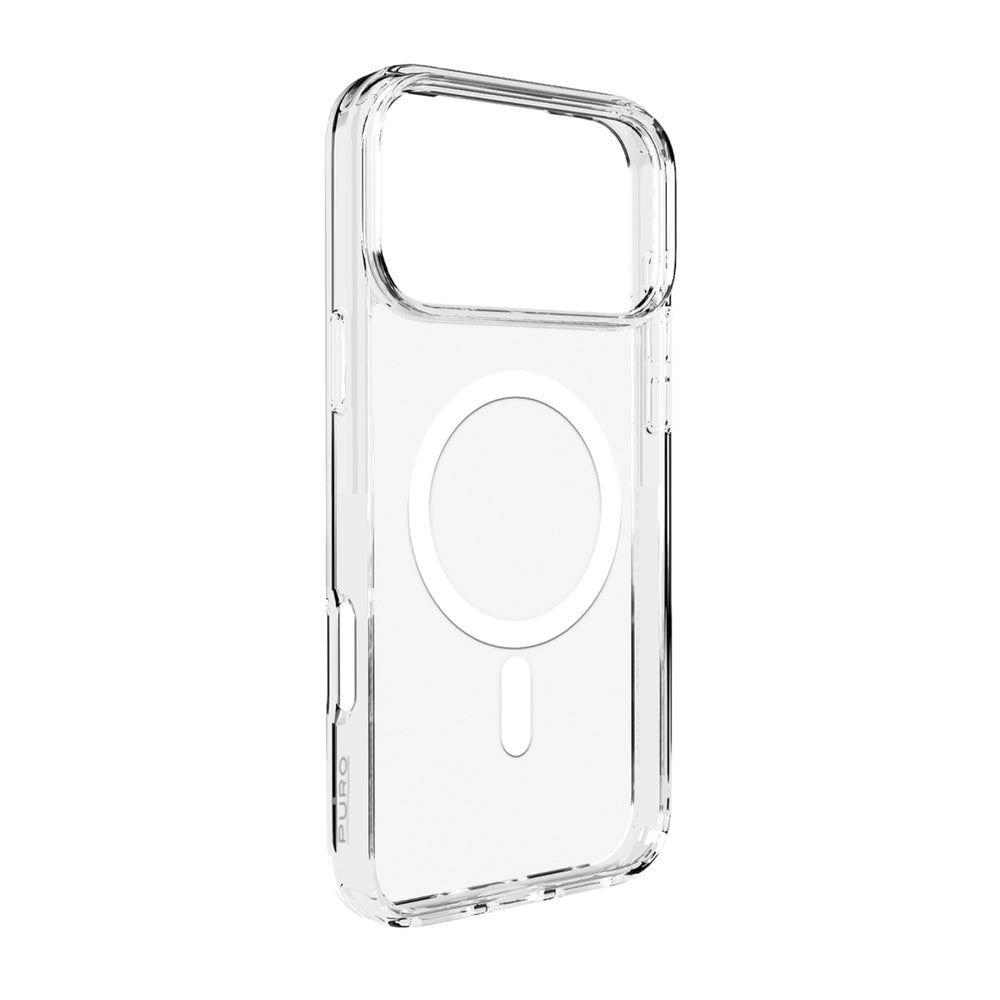 Puro Lite Mag TPU+PC Case Kompatibel med MagSafe til iPhone 17 Pro Max - Transparent med hvid ring
