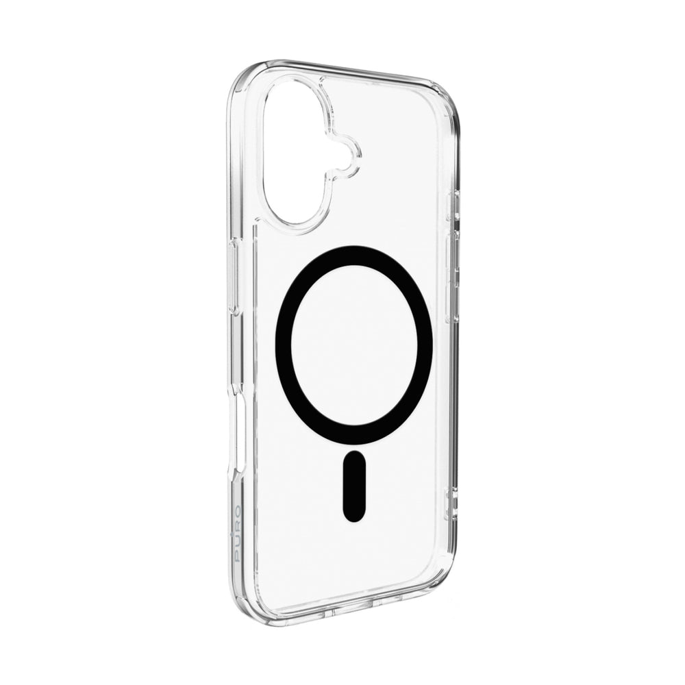 Puro Lite Mag TPU+PC Case Kompatibel med MagSafe til iPhone 17 - Transparent med sort ring