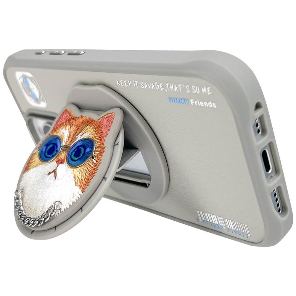 Nimmy Briller Cool Cat MagSafe Case til iPhone 16 Pro Max - Grå
