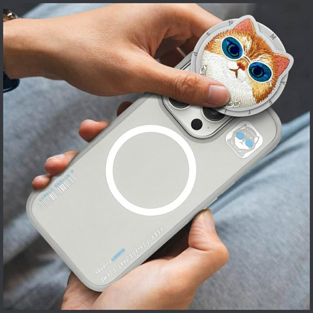 Nimmy Briller Cool Cat MagSafe Case til iPhone 16 Pro Max - Grå