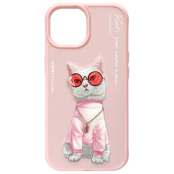 Nimmy Briller Cool Cat iPhone 15 Case - Pink