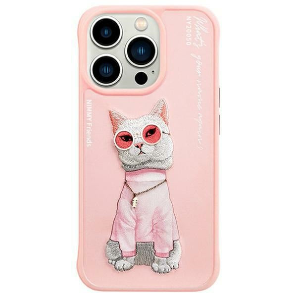 Nimmy Briller Cool Cat Case til iPhone 15 Pro Max - Pink