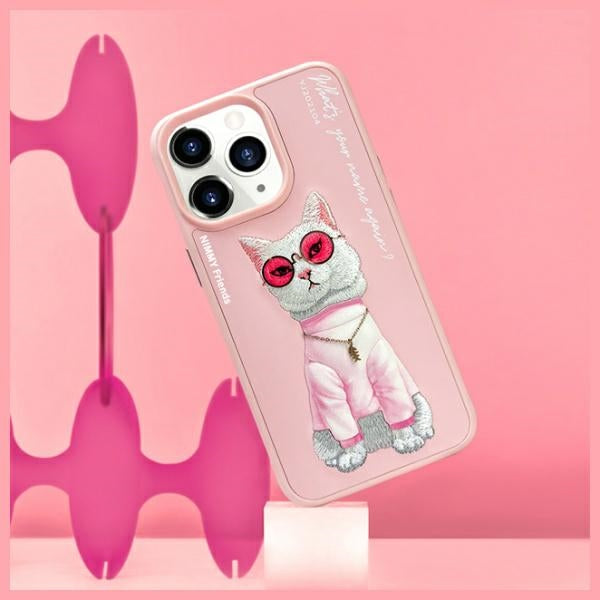 Nimmy Briller Cool Cat Case til iPhone 15 Pro Max - Pink