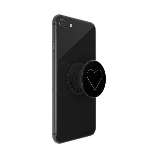 Popsockets 2 hvide hjerte sort holder og telefon stå