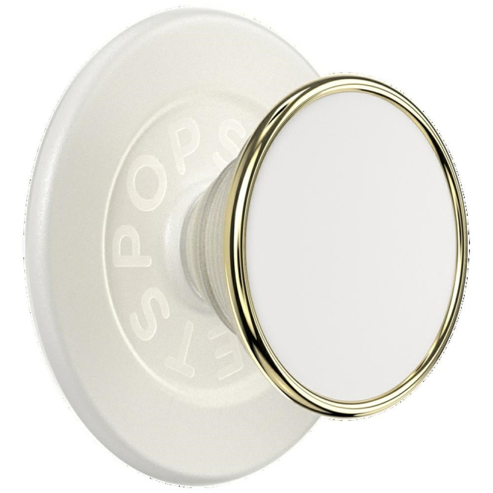 Popsockets Runde Luxe Coconut Creme Emalje MagSafe Holder og Telefon Stand