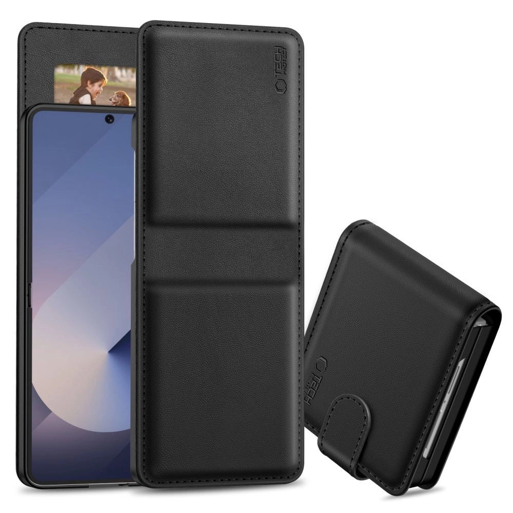 Tech-Protect Wallet Case til Samsung Galaxy Z Flip 7 - sort