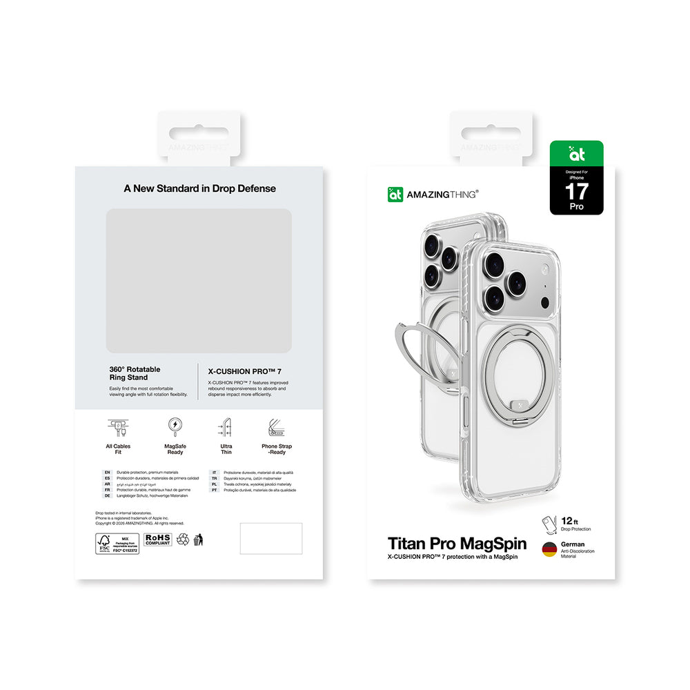 AmazingThing Titan Pro MagSpin Case til iPhone 17 Pro Kompatibel med MagSafe - Grå
