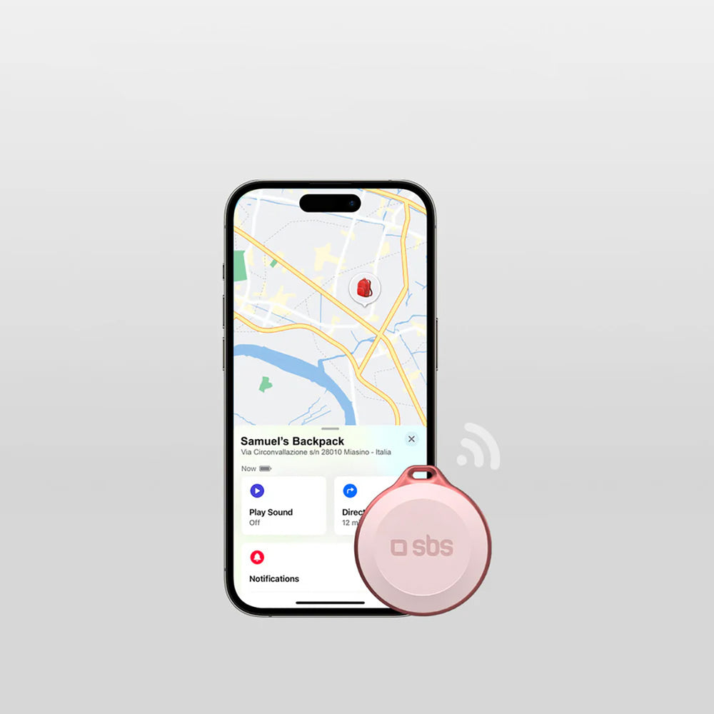 SBS Track My Circle Waterproof IP65 Locator Kompatibel med Apple Find My - Pink