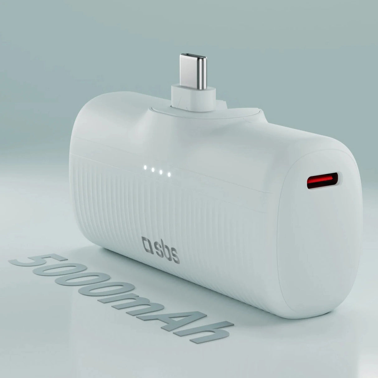 SBS EcoPower 5000 mAh 10W Powerbank med indbygget USB-C-port - Grå