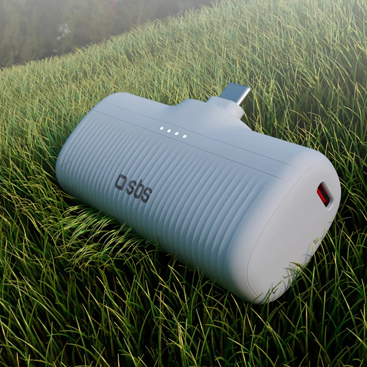 SBS EcoPower 5000 mAh 10W Powerbank med indbygget USB-C-port - Grå