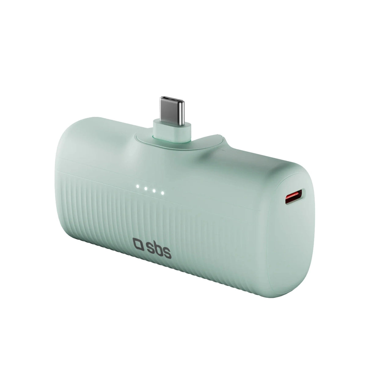 SBS EcoPower 5000 mAh 10W Powerbank med indbygget USB-C-port - Grøn