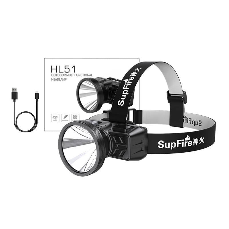Superfire HL51 lommelygte, 160 lm, micro-USB, 4 tilstande, 300 m