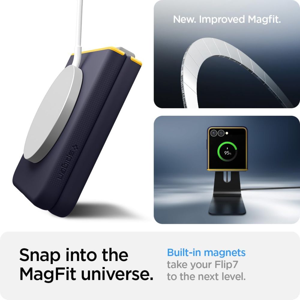 Nano Mag Pop MagSafe Case til Samsung Galaxy Z Flip 7 - Navy Blue og Yellow