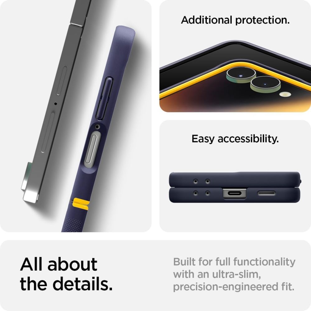 Nano Pop Mag MagSafe Case for Samsung Galaxy Z Flip 7 - Navy Blue and Yellow