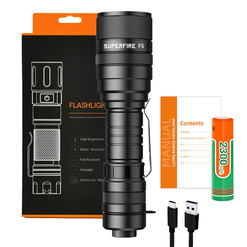 Flashlight Superfire F5, 1100lm, USB