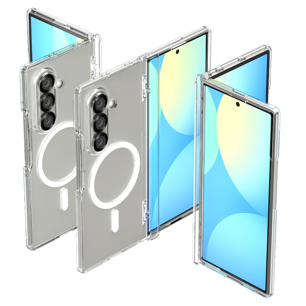 Spigen Tough Armor Pro Mag MagSafe Case til Samsung Galaxy Z Fold 7 - Klar og hvid