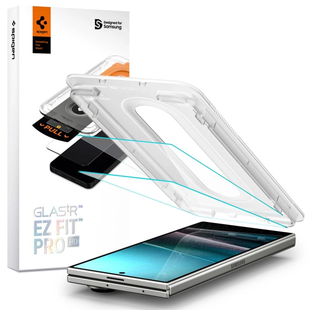 Spigen Glas.TR EZ Fit Pro HD hærdet glas 2-pakke til Samsung Galaxy Z Fold 7 - Transparent