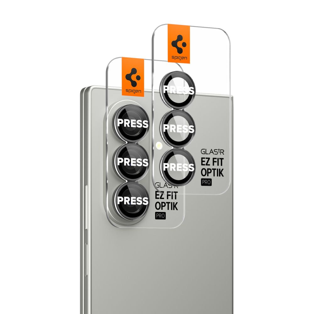 Spigen Optik Pro HD Glas.TR EZ Fit 2-pakke Kamera beskytter til Samsung Galaxy Z Fold 7 - sort