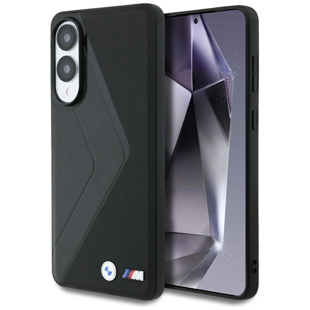 BMW læder overdimensioneret striber MagSafe-foder for Samsung Galaxy S25 Edge - sort