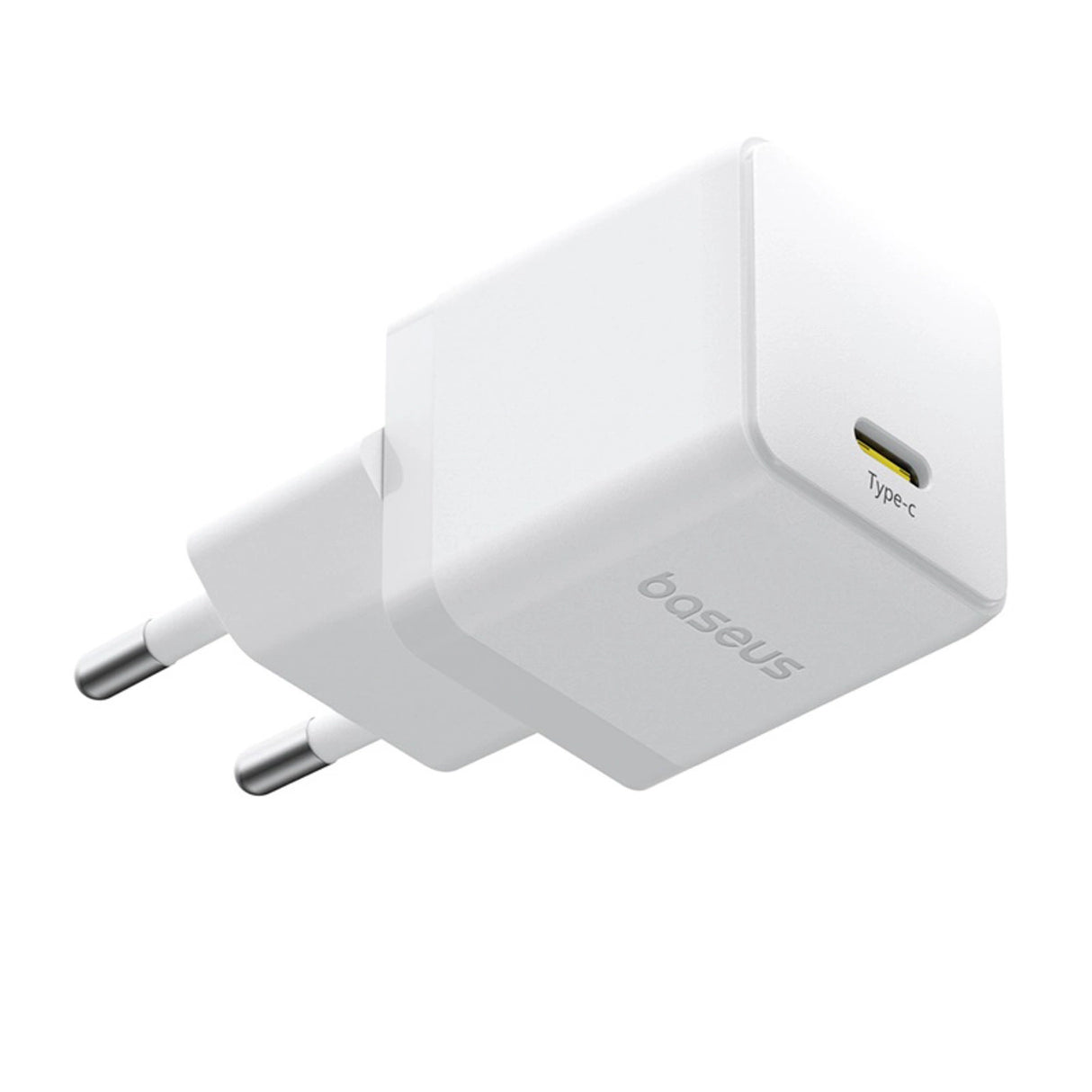 Baseus Palm 1C 20W Wall Charger (med Baseus Mini White USB-C 60W (20V / 3A) 1m Kabel) - Hvid