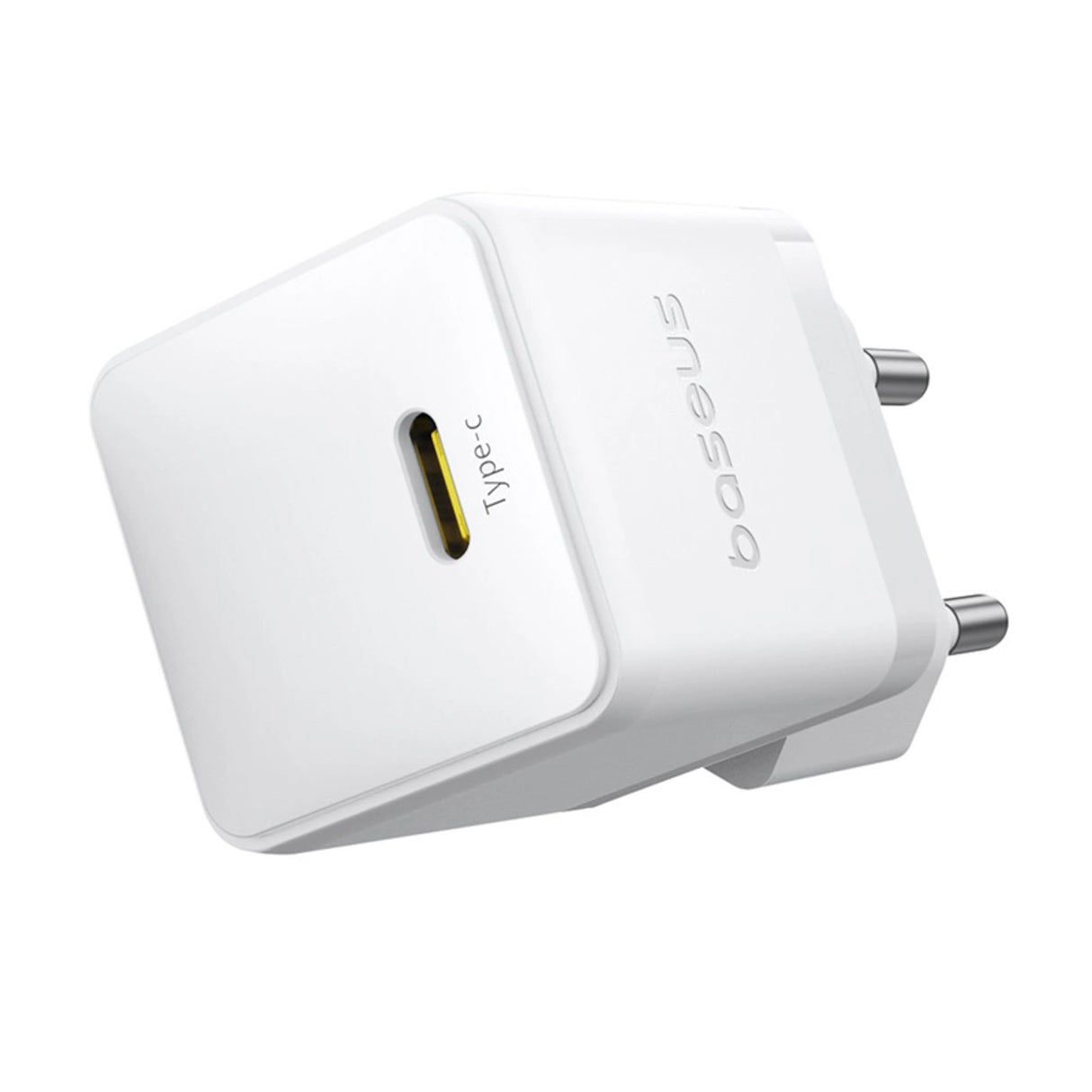 Baseus Palm 1C 20W Wall Charger (med Baseus Mini White USB-C 60W (20V / 3A) 1m Kabel) - Hvid