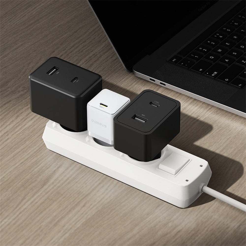 Baseus Palm 1C 20W Wall Charger (with Baseus Mini White USB-C 60W (20V/3A) 1m Cable) - White