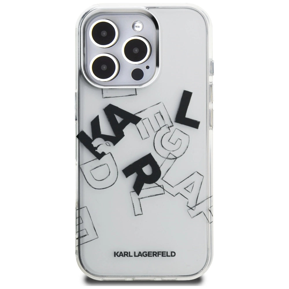 Karl Lagerfeld IML Sketched Graphic Case til iPhone 16 Pro - Clear
