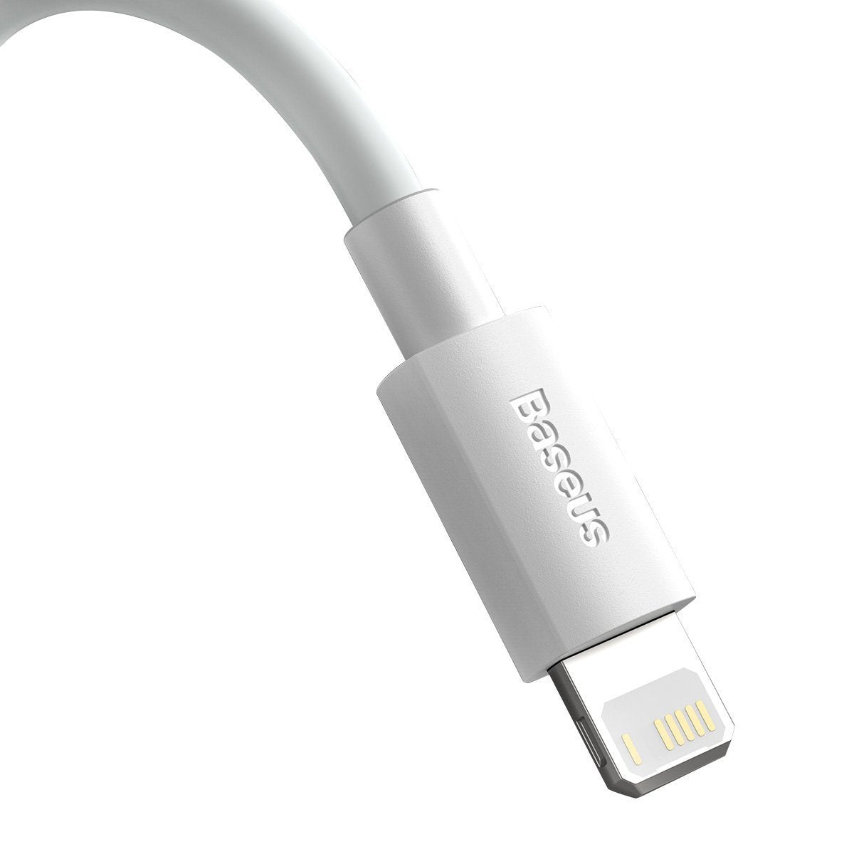 Baseus Simple Wisdom Data Cable Kit USB til Lightning 2,4A (2PCS/Set) 1,5m Hvid