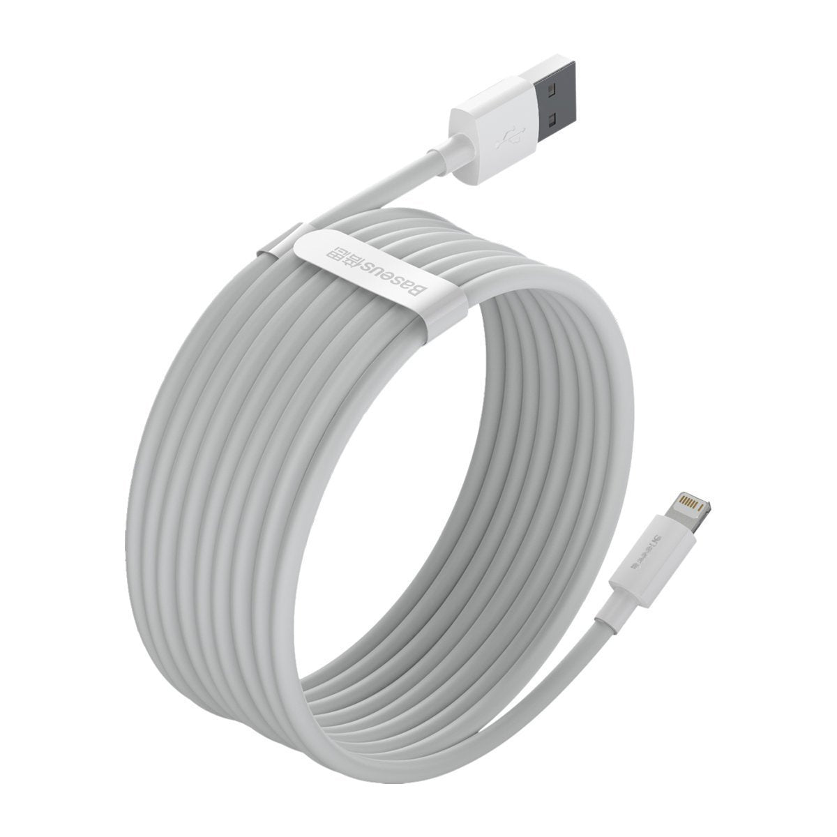 Baseus Simple Wisdom Data Cable Kit USB til Lightning 2,4A (2PCS/Set) 1,5m Hvid