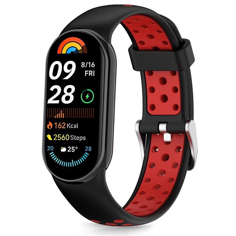 Tech-Protect IconBand Air Strap til Xiaomi Smart Band 8 / 9 / 10 / NFC - sort og rød