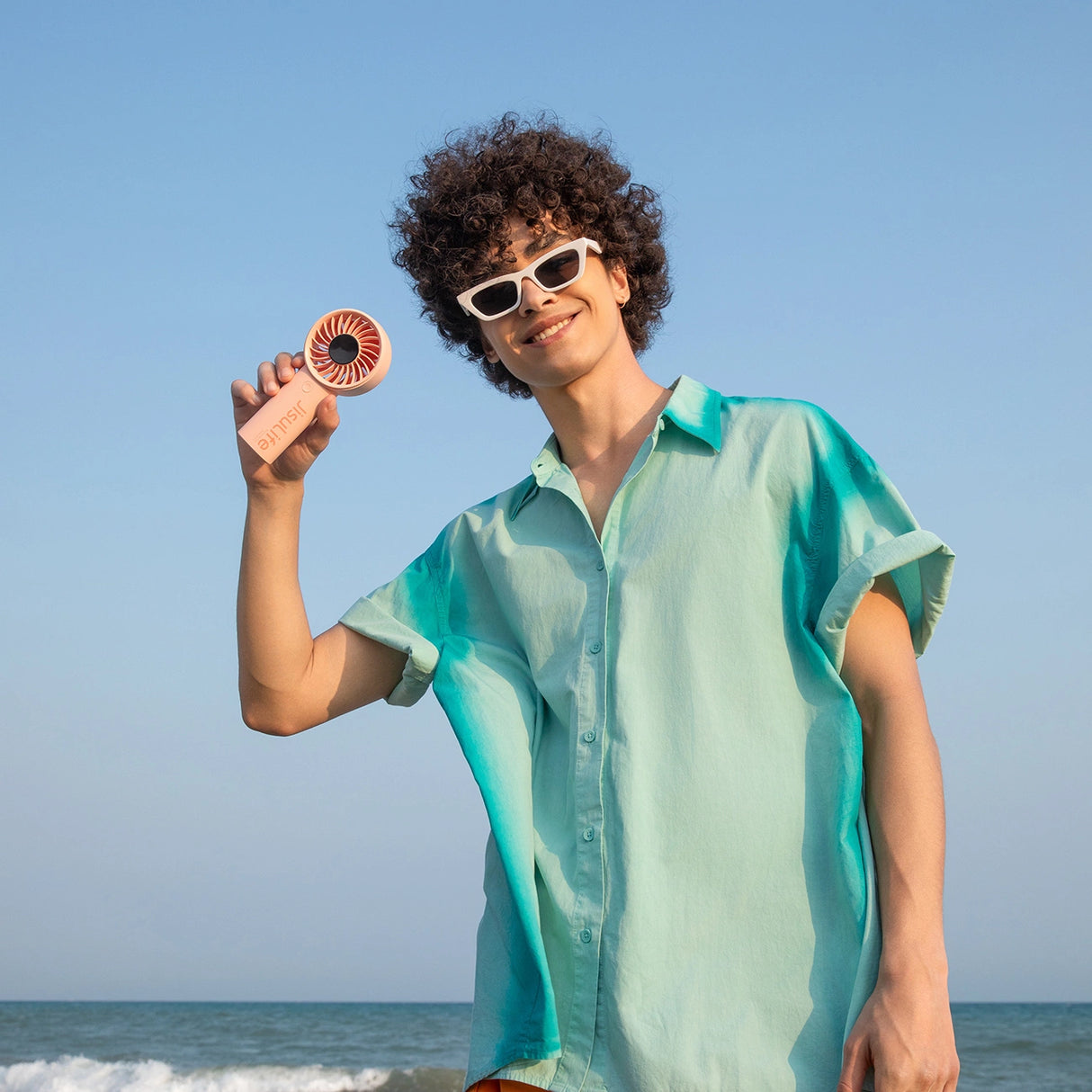 Jisulife håndholdt ventilator Life4 3600mAh bærbar USB-ventilator - Pink