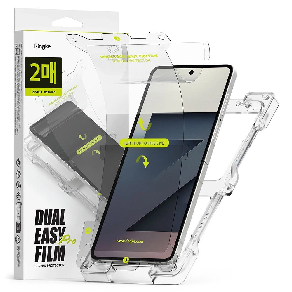 Ringke Dual Easy Pro 2-pack beskyttelsesfolie til Samsung Galaxy Z Flip 7 - gennemsigtig