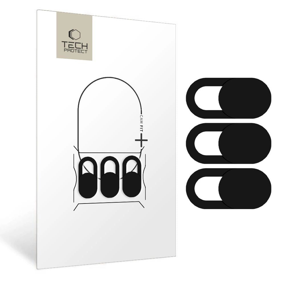 Tech-Protect Cam Fit+ 3-pakke bærbar kamera cover - sort