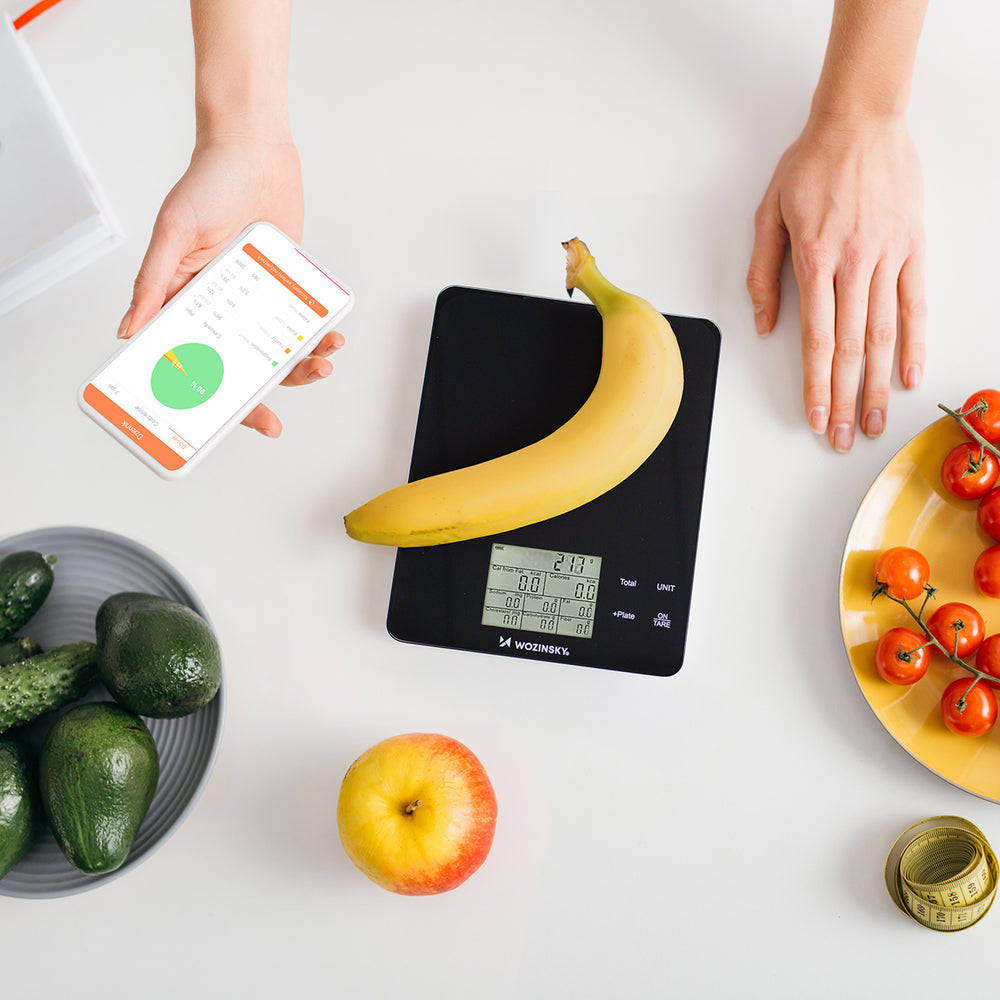 Wozinsky WIK-10 Smart Kitchen Scale with Digital Display, Bluetooth App - Black