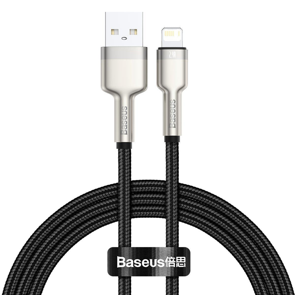USB-kabel til Lightning Baseus Cafule, 2,4 A, 1 m (sort)